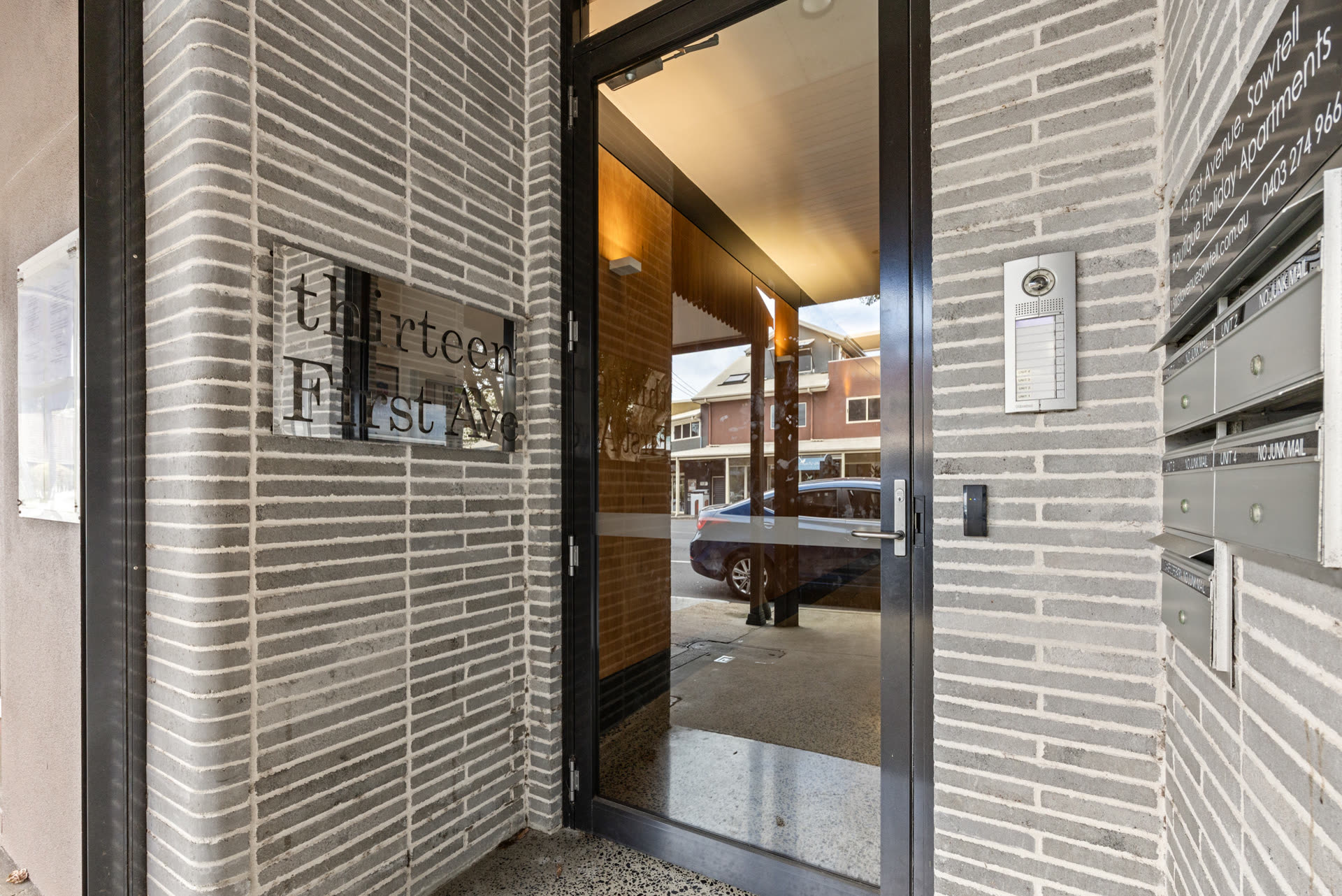 Front entrance, thirteen First Ave